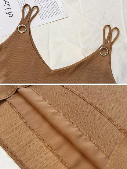 Chiffon Solid Sleeveless Vest