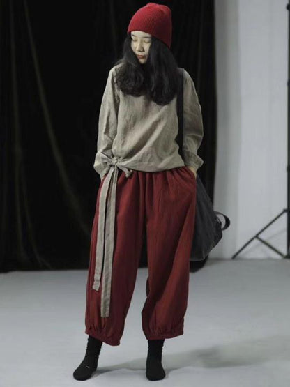 Vintage Comfort Loose Linen Bloomers Pants