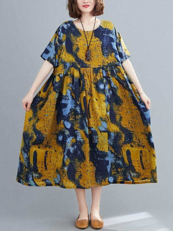 Original Printed Round-Neck Dress