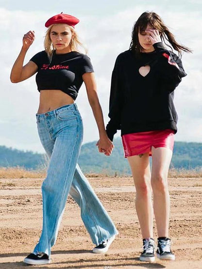 High Waist Wide Legs Jeans Pants Bottoms