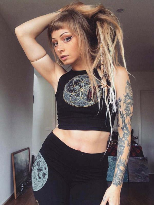 Printed Sleeveless Short Vest Top