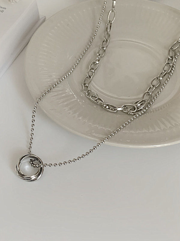 Simple Chic Alloy Double Layer Chains Necklace