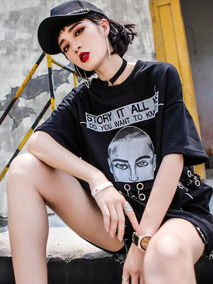 Loose Printed Couple T-Shirt