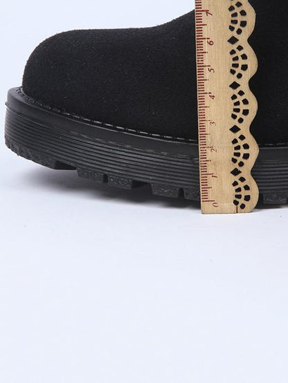 Split Knitting Mid Calf Boots