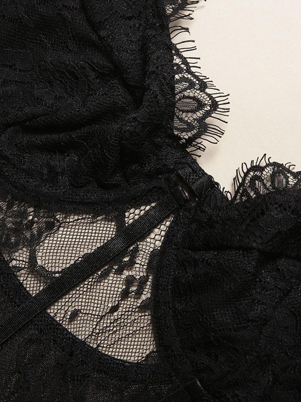 Lace Split-Joint Underwired Bodysuit Lingerie