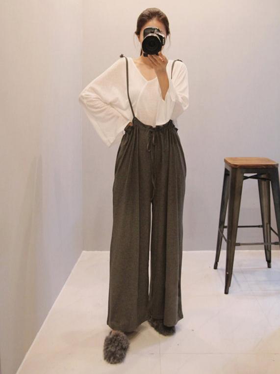 Loose Plus Size Empire Solid Jumpsuits