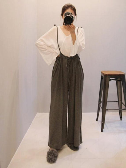 Loose Plus Size Empire Solid Jumpsuits
