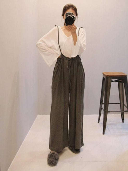 Loose Plus Size Empire Solid Jumpsuits