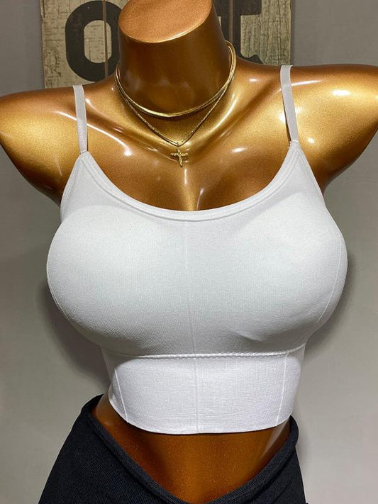 Wrap Backless Solid Spaghetti-Neck Vest Top