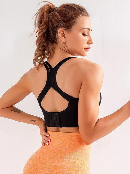 Solid Quick Dry Shockproof Sports Bra