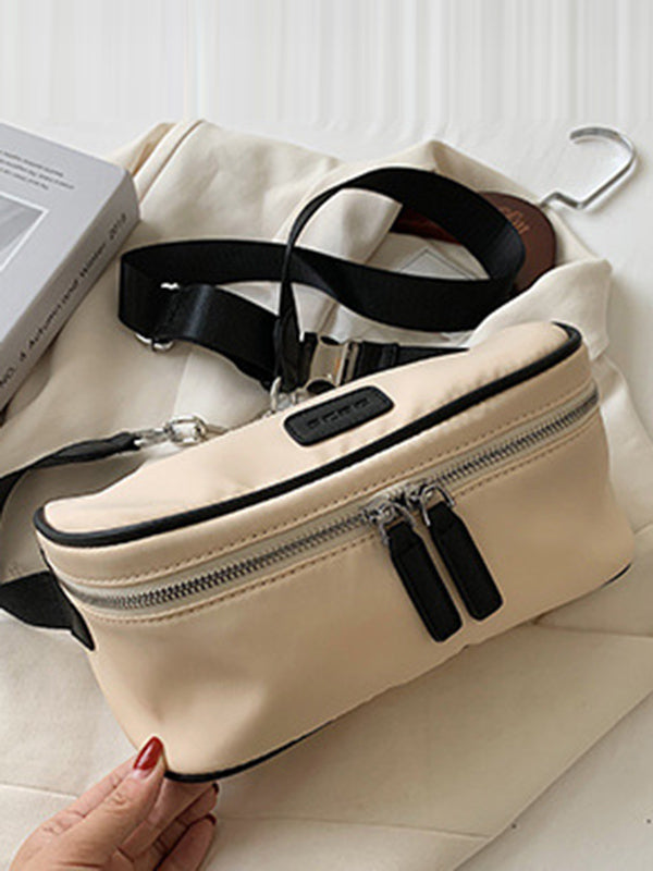 Casual Solid Color Oxford Cloth Shoulder Bag