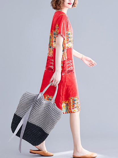 Loose Oversize Printed Dress