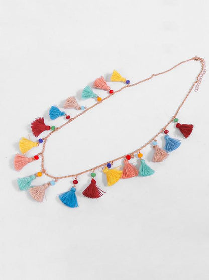 Cotton Alloy Tassel Necklaces Accessories
