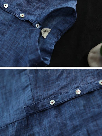 Linen Vintage Lapel Blouse