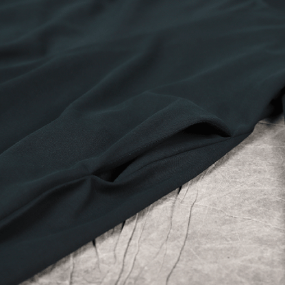 Buykud Pure Color Irregular Round Collar Loose Dress