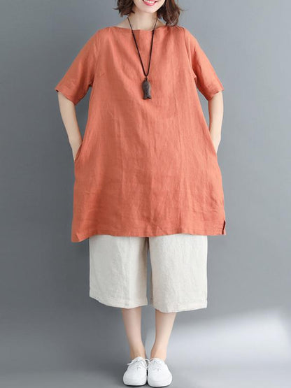 Casual Solid Short Sleeves Shirt