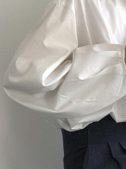 SIMPLE RETRO LOOSE WHITE SHIRT