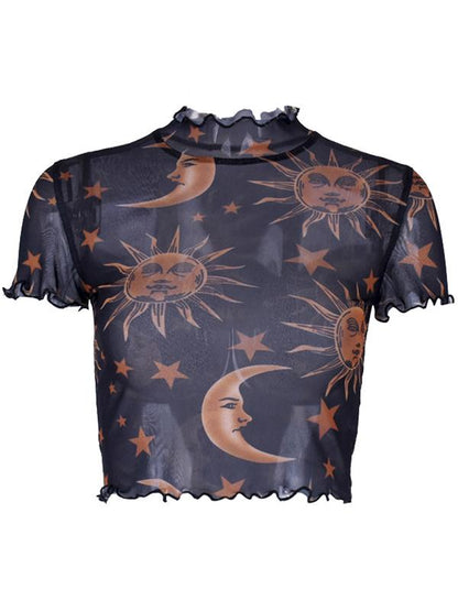 Graphic Crop Short Sleeve Tees
