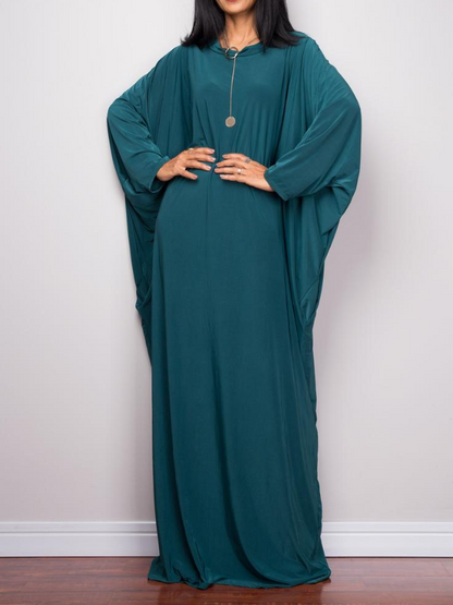 Casual Loose Round-Neck Long Sleeves Maxi Dress