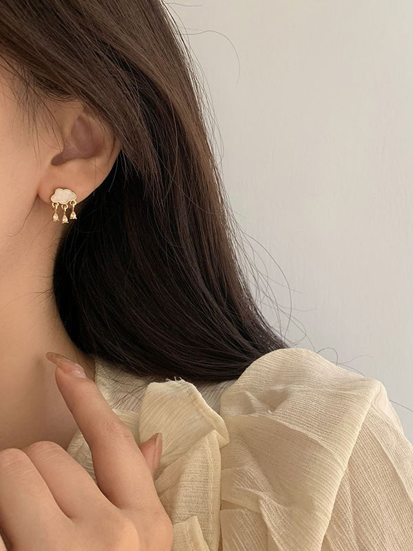 Cloud Rain Shape Tasseled Earrings