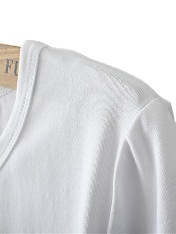 Simple Round-Neck T-Shirts Tops