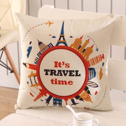 Letter Print Square Pillow Case