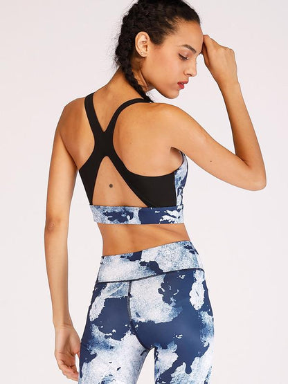 Fashion Ocean Printed Wrap Yoga Suits