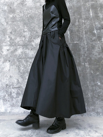 Original Cool Solid Color Loose A-Line Skirt