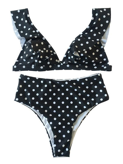 Polka-dot Printed Bikinis Swimwear