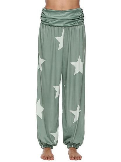 Stars Printed Plus Size Loose Harem Pants