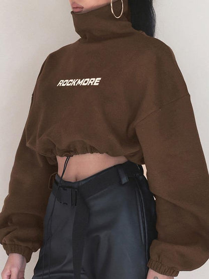 Sports Crop Hoodies&Sweatshirts Tops