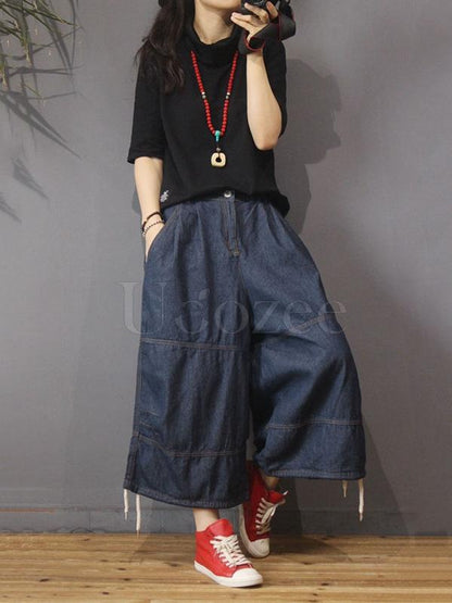 Loose Wide-leg Jean Pants