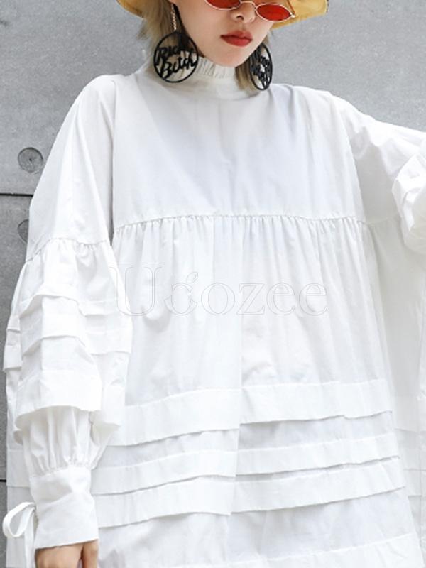 Solid Bowknot Drawstring Falbala Mini Dress