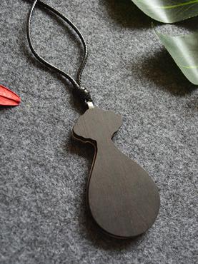 Drop Pendant Black Wood Necklace