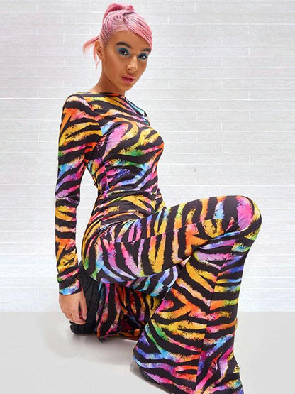 Street Casual Multicolour Printed Jumpsuits