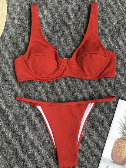 Solid Beach Hot Sexy Bikinis Swimwear