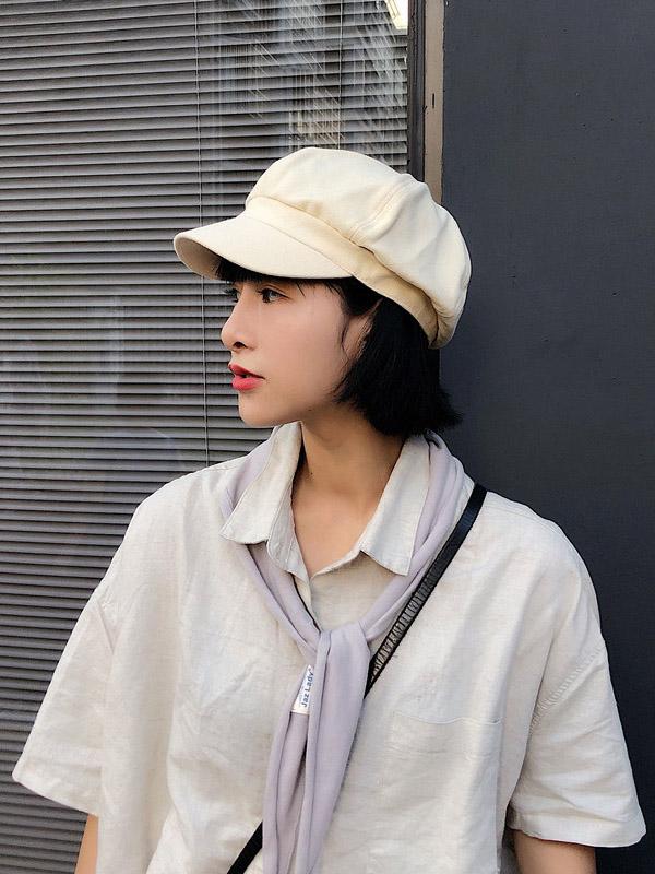 Solid Art Style Octagonal Cap