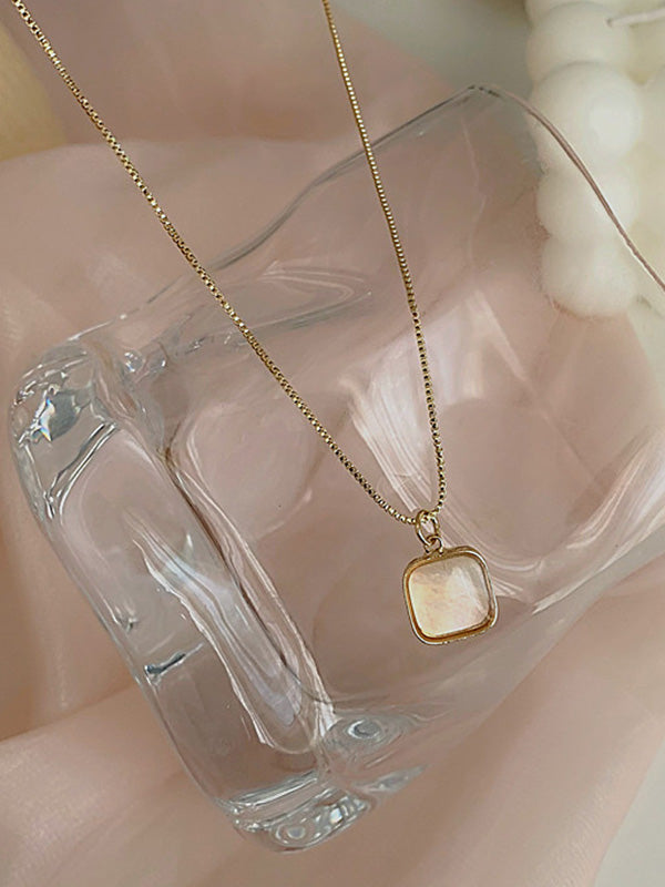 Simple Chic Geometry Shell Pendant Necklace