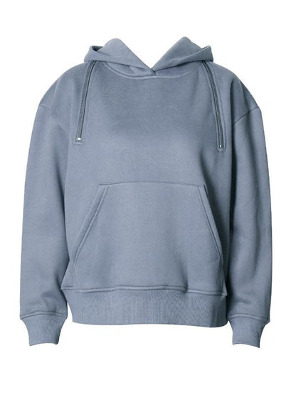 Zipper Off-The-Shoulder Two Ways To Wear Plus Velvet Hoodies&Sweatshirt