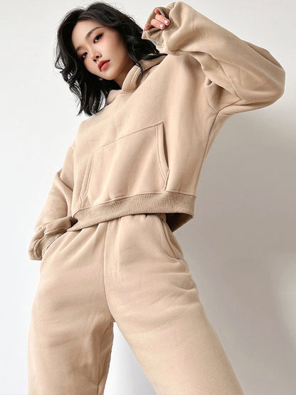 Casual Solid Color Loose Hoodies