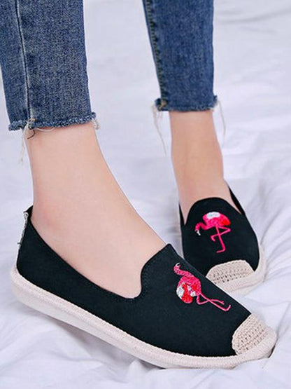 Embroidered Canvas Fisherman Flats