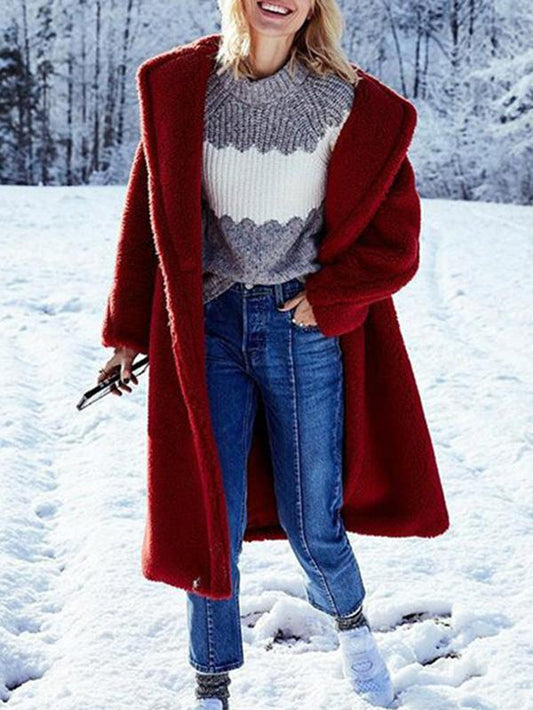 Lamb Wool Winter Long Sleeve Coat Tops