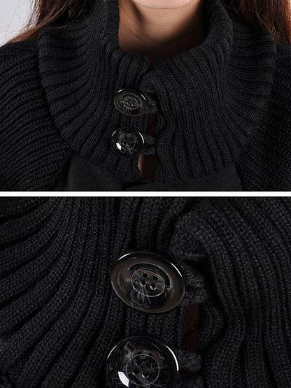 Casual A-line High-neck Cape Coat