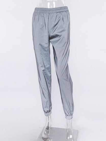 Solid Halterneck Tank Top And Casual Pants Bottoms Suits
