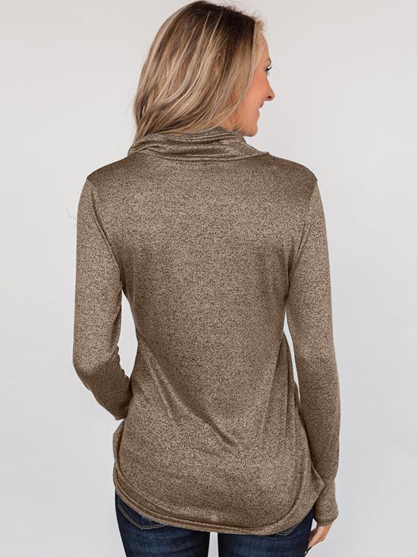 Plain Color Slim Zip Sweatershirt
