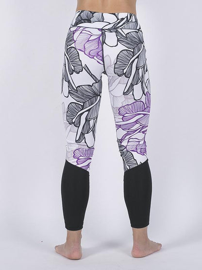 Split-joint Printed Floral Yoga Leggings