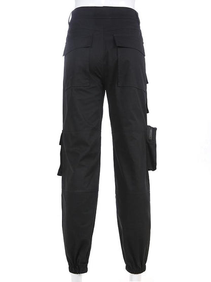 High Waist Multi Pockets Jogger Pants