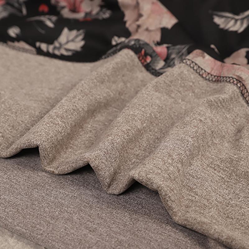 Buykud Retro Beautiful Flower Print Casual Loose Dress