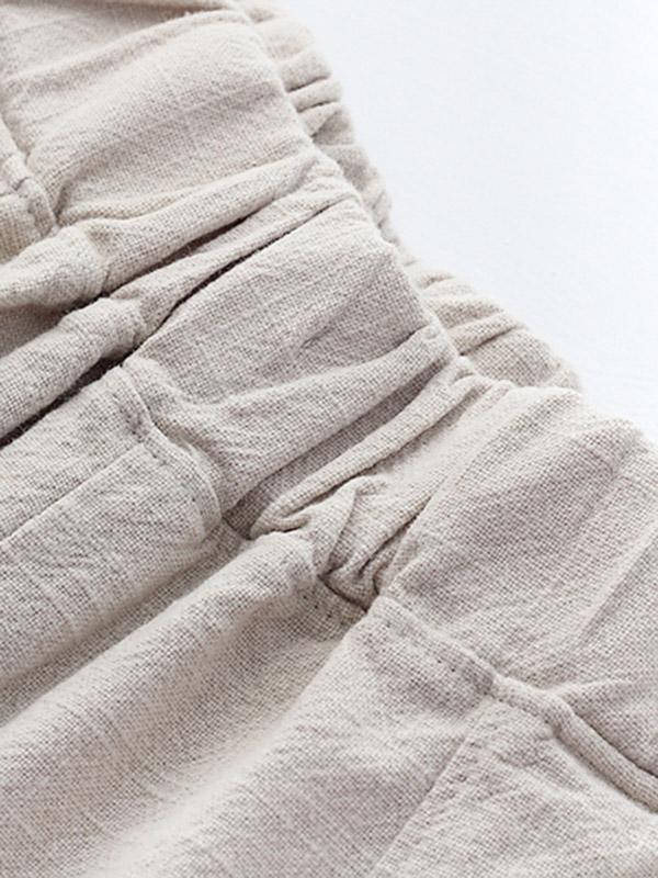 Casual Solid Puff Pants Bottoms