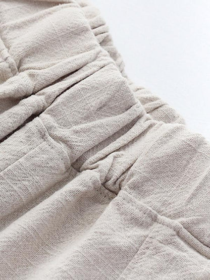 Casual Solid Puff Pants Bottoms